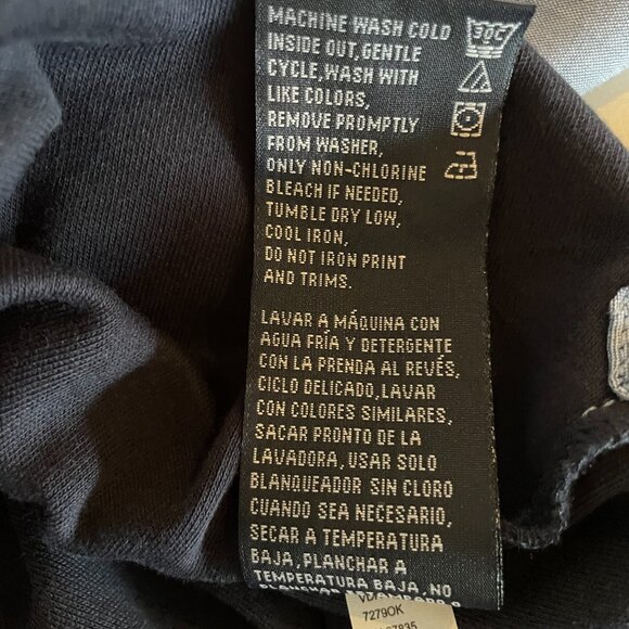 Nautica ‎ Navy Top with Chambray cuffed Sleeves, 3/4 Length, Size M,72790K, NWT - Picture 7 of 10